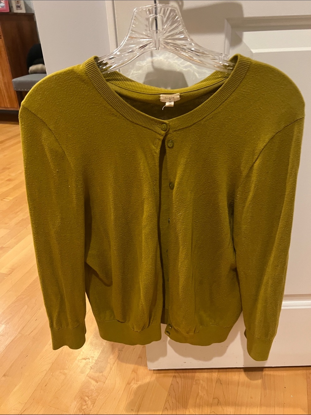 J. Crew Olive Green Button-Front Cardigan